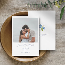 Moda White Script Couple Foto Guardar la tarjeta d