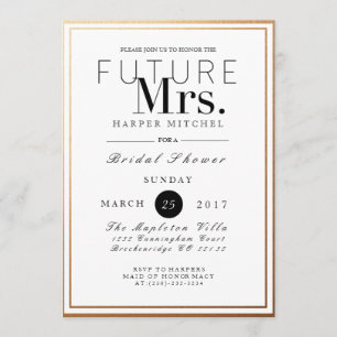 Moda y ducha formal de novias Invitación al Reli