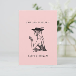 Moda y fabulosa tarjeta de cumpleaños