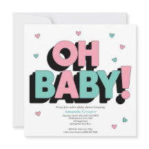 Moda y juguetón Invitación a Baby Shower - Oh bebé