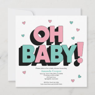 Moda y juguetón Invitación a Baby Shower - Oh bebé