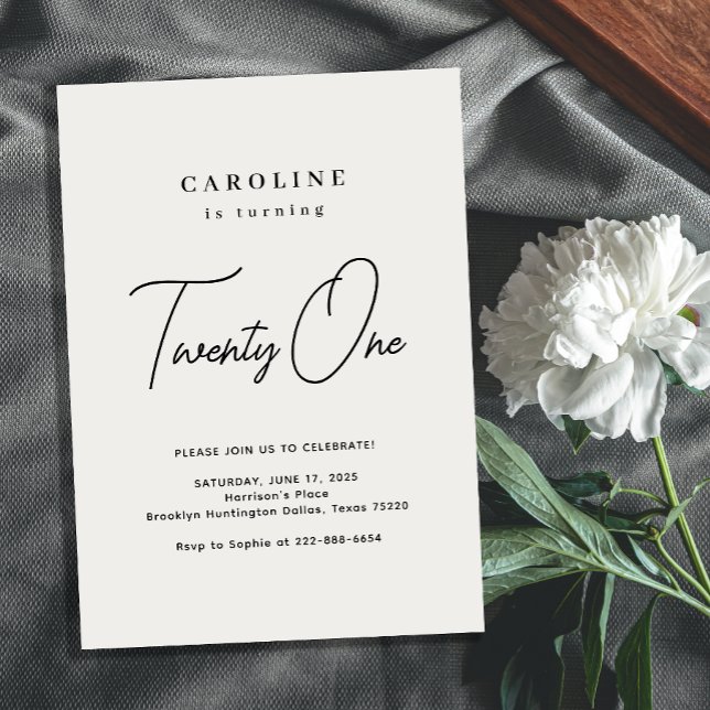 Moda y moderna invitación de cumpleaños 21 (Subido por el creador)