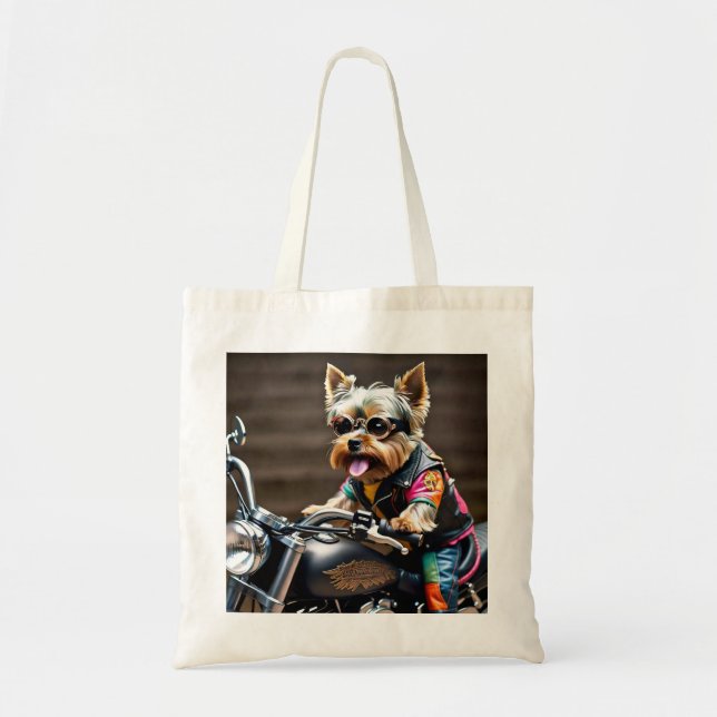 Moda Yorkie en una bolsa para motocicletas (Frente)