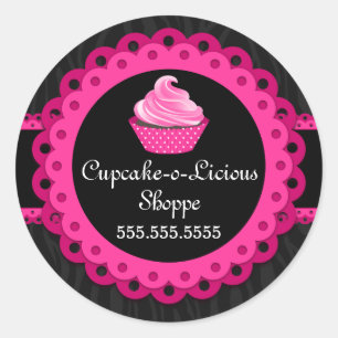 Moda Zebra Rosa Lace Cupcake Panadería Sellos