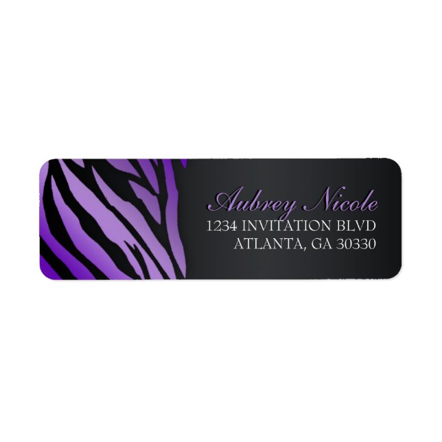 Moda Zebra Sweet Dieciséis Etiquetas De Direccione (Frente)