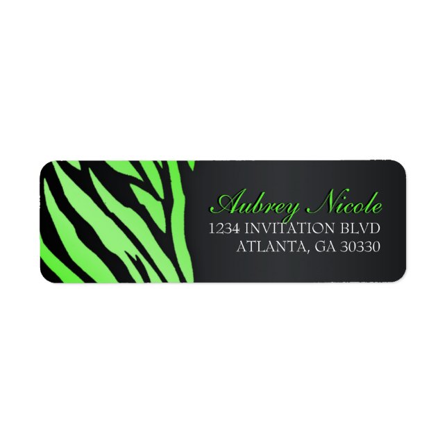 Moda Zebra Sweet Dieciséis Etiquetas De Direccione (Frente)