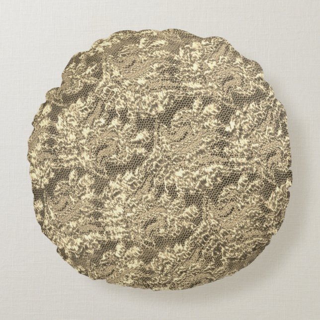 Modalidad de encaje dorado almohada redonda (Anverso)