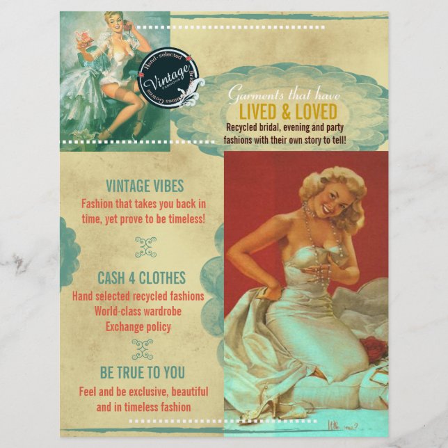 Modas de novia vintage - Folleto (Frente)