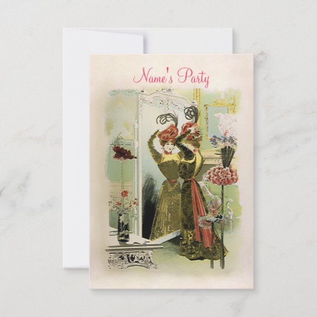 Modas de París ~ Invitaciones / RSVP #18 (Anverso)