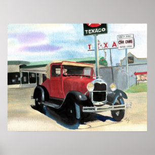 Modele la impresión de la lona del coche antiguo