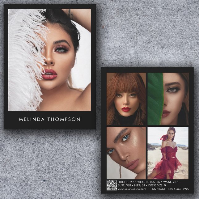 Modeling Comp Card 5 Photo QR Code Composite Black (Subido por el creador)