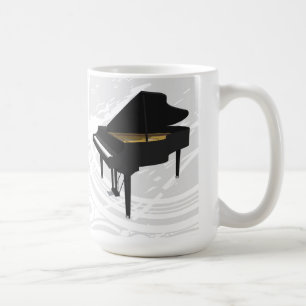 modelo 3D: Piano de cola negro: Taza de café