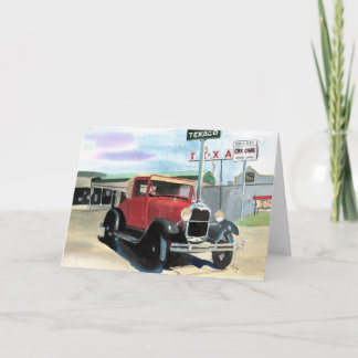 Modelo A tarjeta de felicitación de coche antiguo