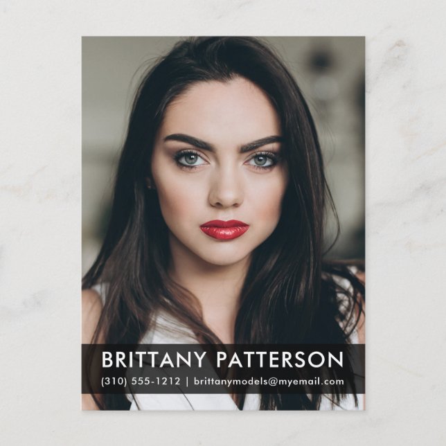 Modelo Actor 1 Tarjeta Comp Fotográfica Postal Blk (Anverso)