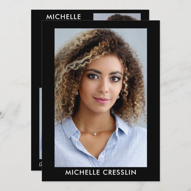 Modelo Actor 3 Photo Back Comp Tarjeta Zed 5.5x7.5 (Anverso / Reverso)