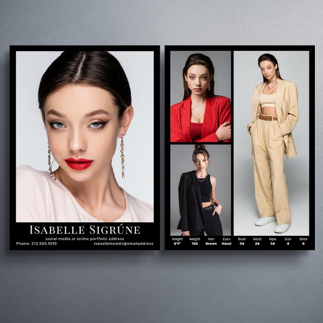 Modelo Actor 4 Foto 5.5x7.5 Plantilla de tarjeta C (Available in high quality print or instant download for quick messaging, email or self printing.)