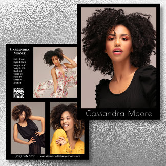 Modelo Actor 4 Foto Dos caras Plantilla Comp QR