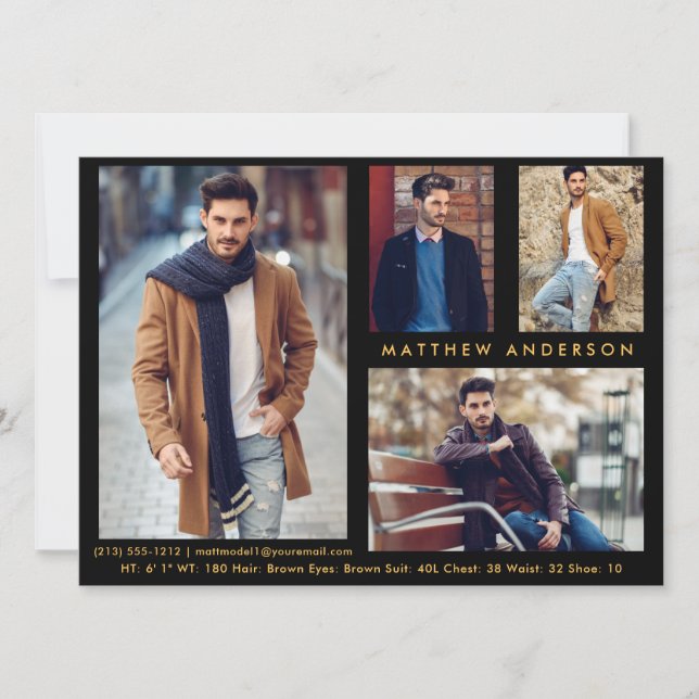 Modelo Actor 4 Foto - Tarjeta Comp de Oro Negro (Anverso)