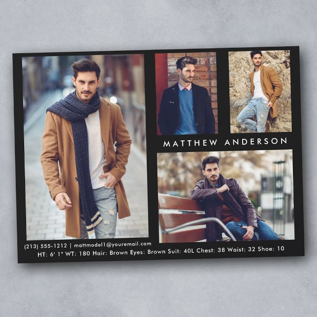 Modelo Actor 4 Foto - Tarjeta De Comp Delantera Bl (Customize to change background color, text size or text style.)