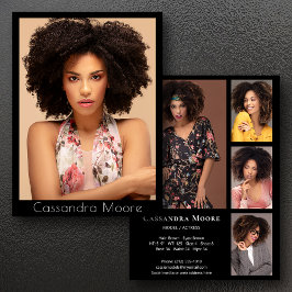 Modelo Actor 5 Foto Tarjeta compuesta de dos caras