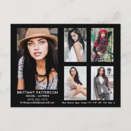 Modelo Actor 5 Tarjeta Comp Fotográfica Postal Neg