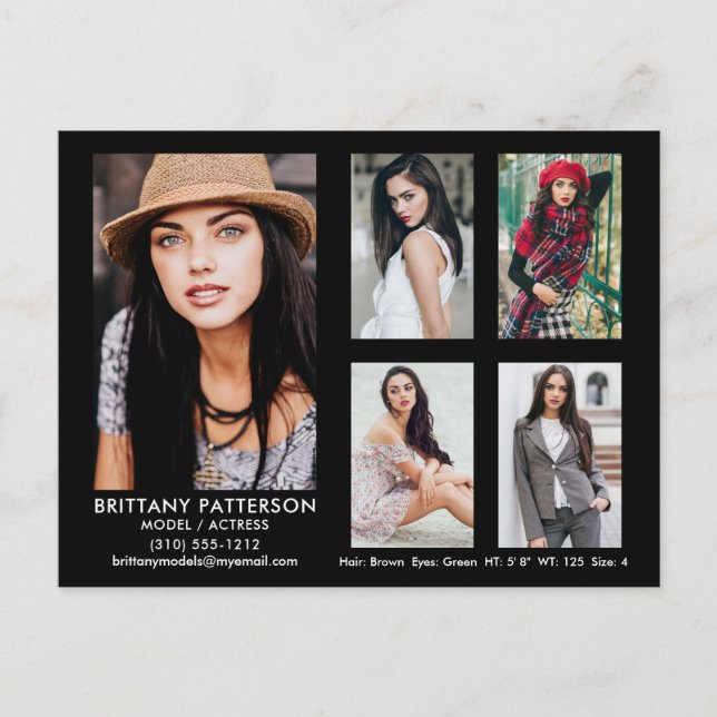 Modelo Actor 5 Tarjeta Comp Fotográfica Postal Neg (Anverso)