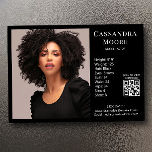 Modelo Actor 5x7 Plantilla de tarjeta fotográfica 