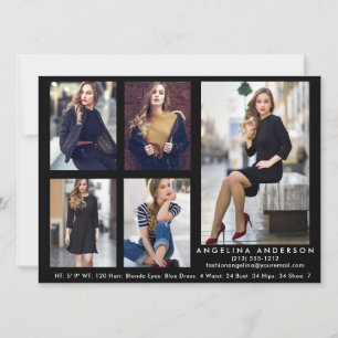 Modelo Actor Comp Card Black - 5 Fotos