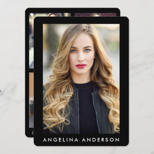 Modelo Actor Comp Card Blk - 3 Photo Back R