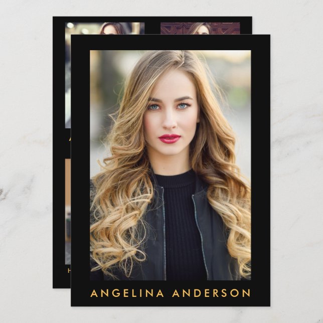 Modelo Actor Comp Card Gold - 4 Photo Back (Anverso / Reverso)