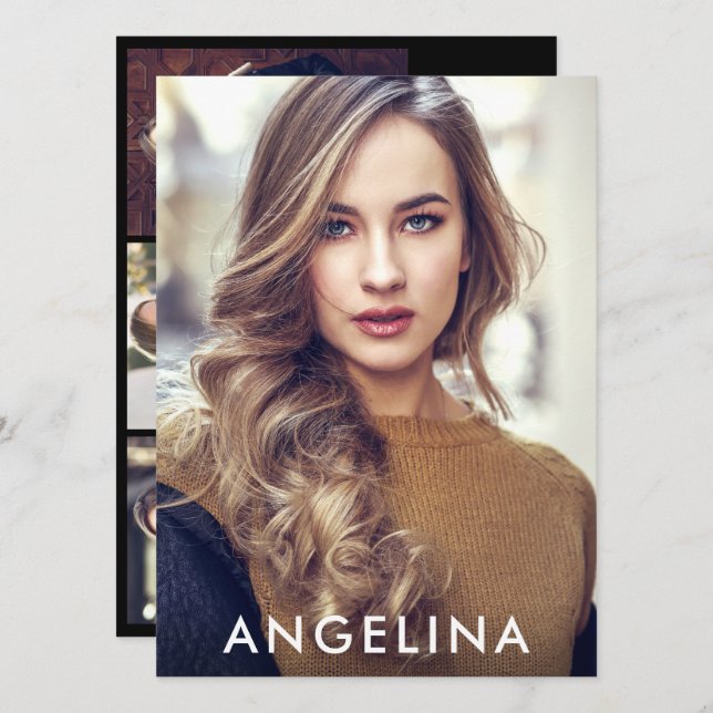 Modelo Actor Photo Professional Comp Card Black W (Anverso / Reverso)