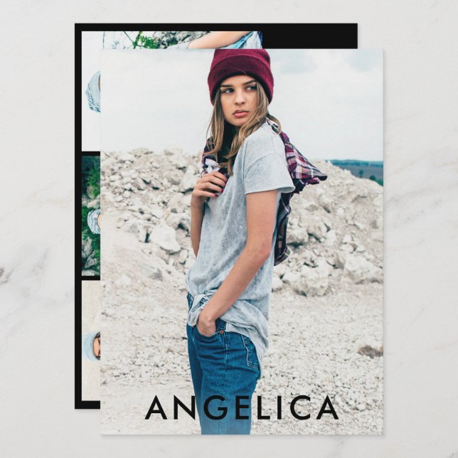 Modelo Actor Photo Professional Comp Card Blk (Anverso / Reverso)