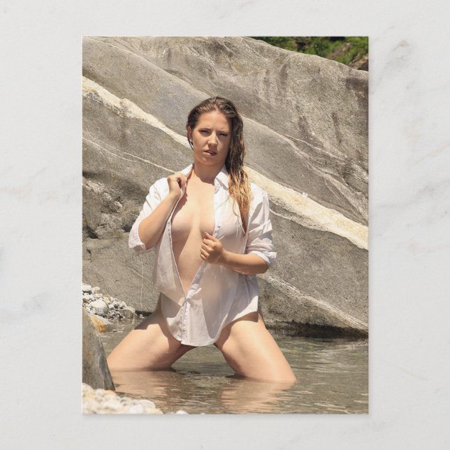 Modelo al aire libre caliente postal fotográfica (Anverso)