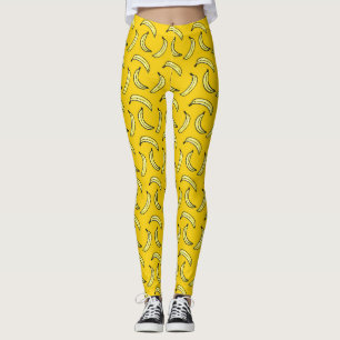 Modelo amarillo Legging del plátano