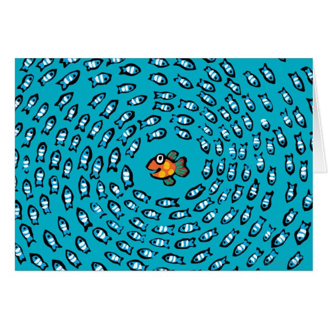 Modelo azul de la escuela de los pescados con los (Anverso (Horizontal))