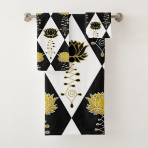 Modelo blanco y negro de oro de Lotus Unalome