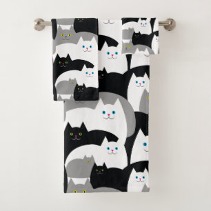 Modelo blanco y negro moderno del gato del gatito