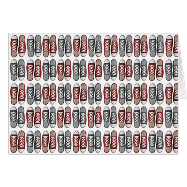 Modelo clásico rojo y gris de la zapatilla de (Anverso (Horizontal))