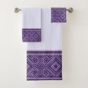 Modelo copto de la materia textil en púrpura