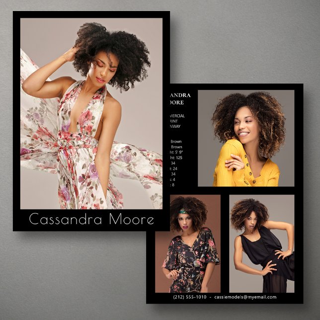 Modelo de Actor 4 Foto Dos Latas Plantilla De Tarj (Available in high quality print or digital download for quick messaging, email or self printing.)