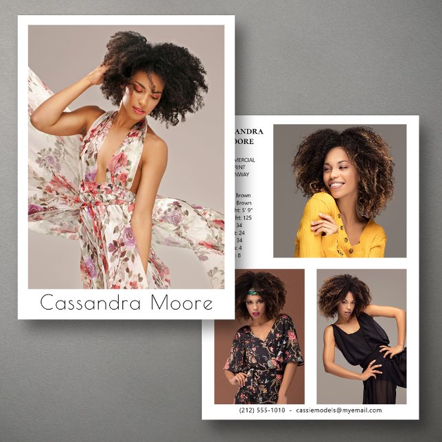 Modelo de Actor 4 Foto Dos Latas Plantilla De Tarj (Available in high quality print or digital download for quick messaging, email or self printing.)