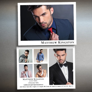 Modelo de actor 6 Plantilla de cartera de tarjetas