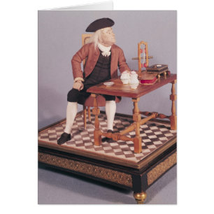 Modelo de Benjamin Franklin en su mesa