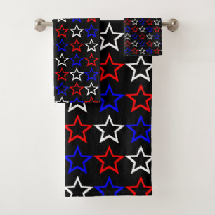 Modelo de estrellas blancas y azules rojo