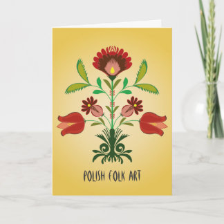 Modelo de flores polaco del bordado, tarjeta de