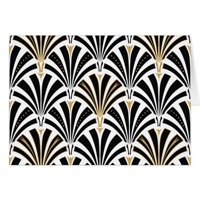 Modelo de la fan del art déco - blanco y negro (Anverso (Horizontal))