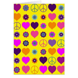 Modelo de la paz del corazón del flower power + s