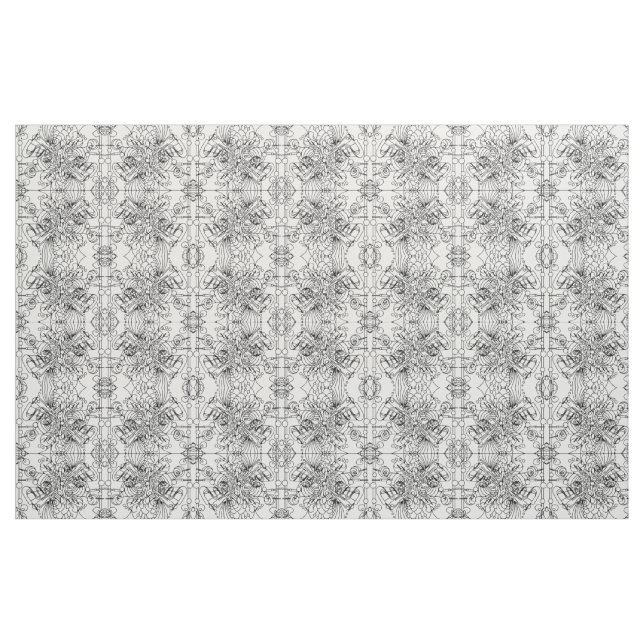 Modelo de la tela de la aparición en blanco y ("Cuarto gordo" (fat quarter))