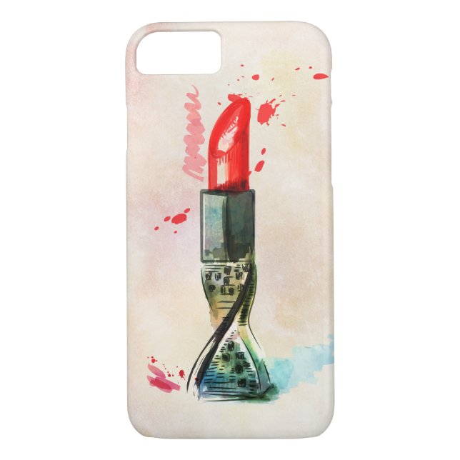Modelo de lápiz labial Apple iPhone 8/7 Funda (Reverso)