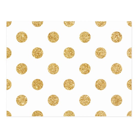 Modelo de lunares elegante del brillo del oro postal